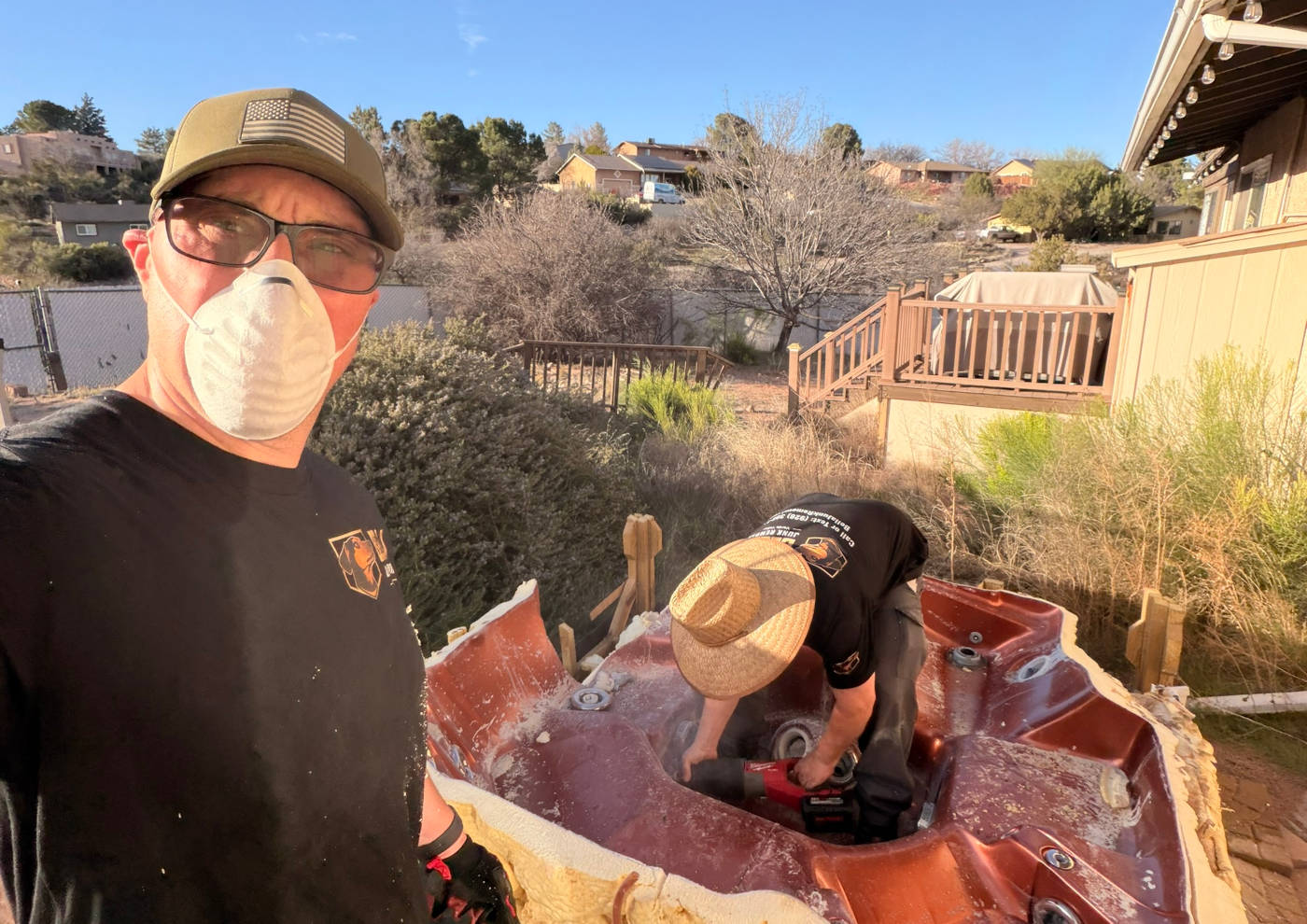 bella junk removal team performing a hot tub removal