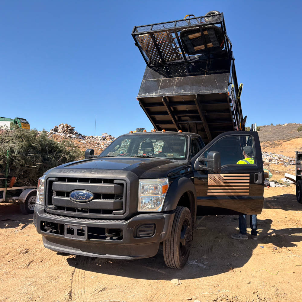 bella junk removal truck at the gray wolf land fill