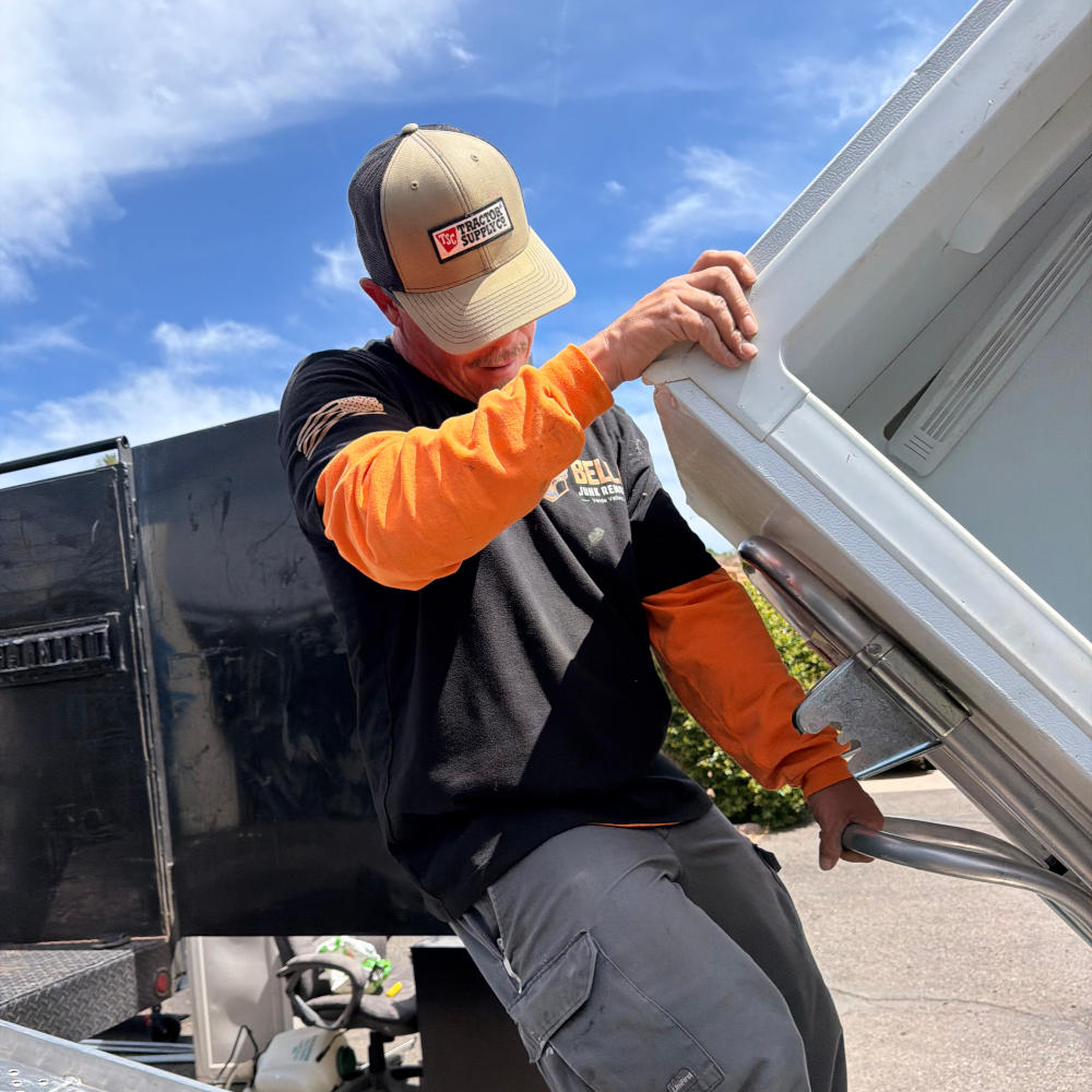 Bella Junk Removal crew on a junk removal Rimrock AZ job at a rural property